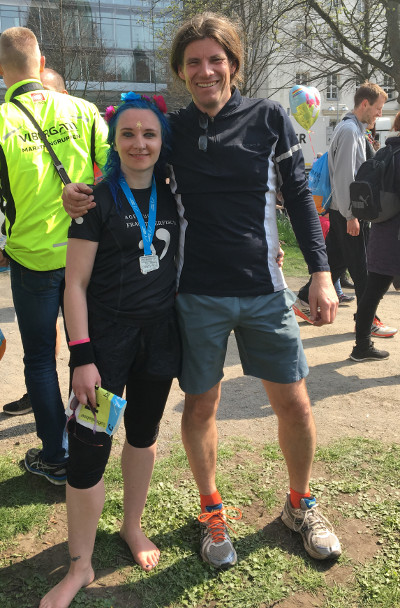 Im Ziel: Janet und Carsten