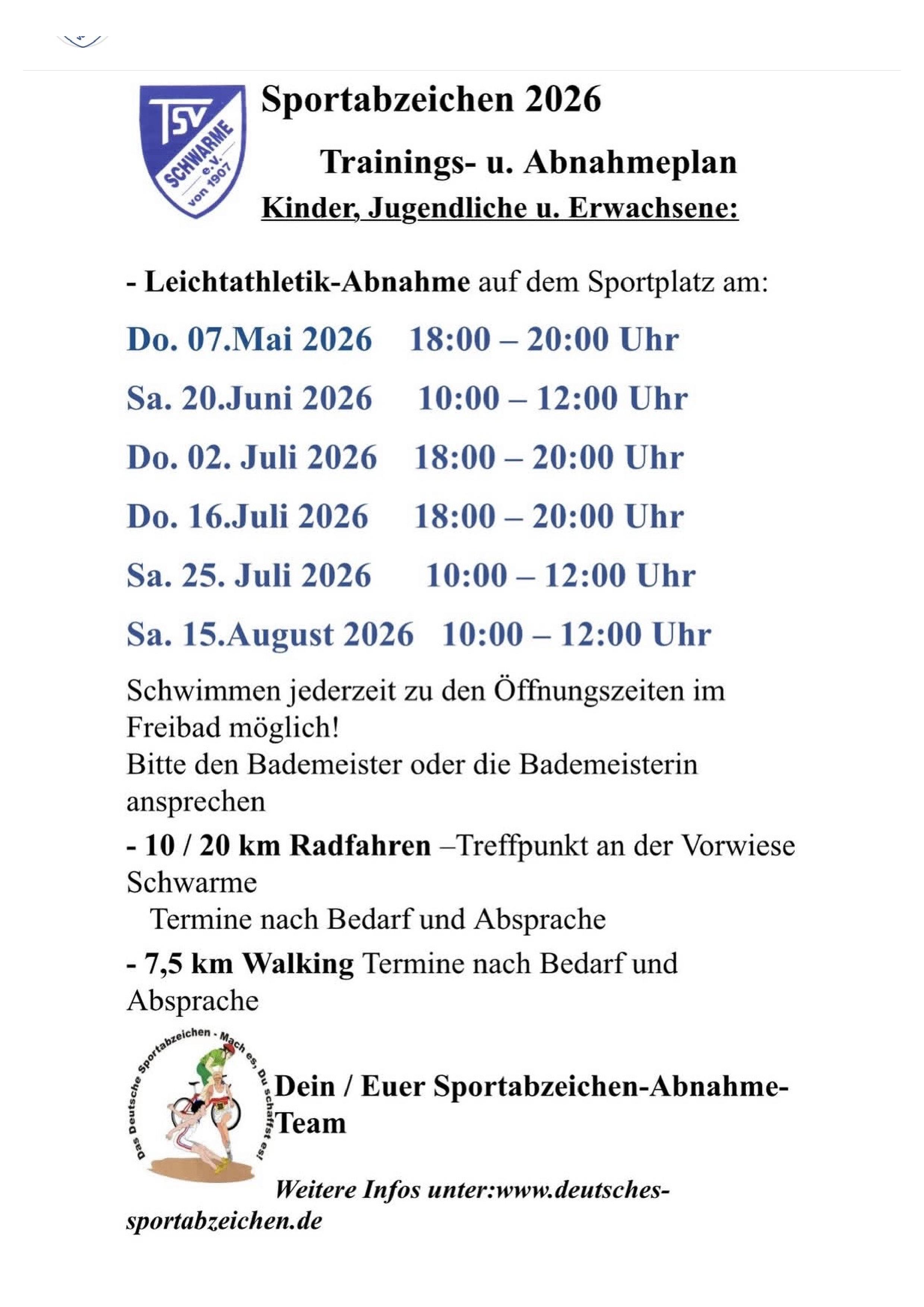 Sportabzeichen 2026 
